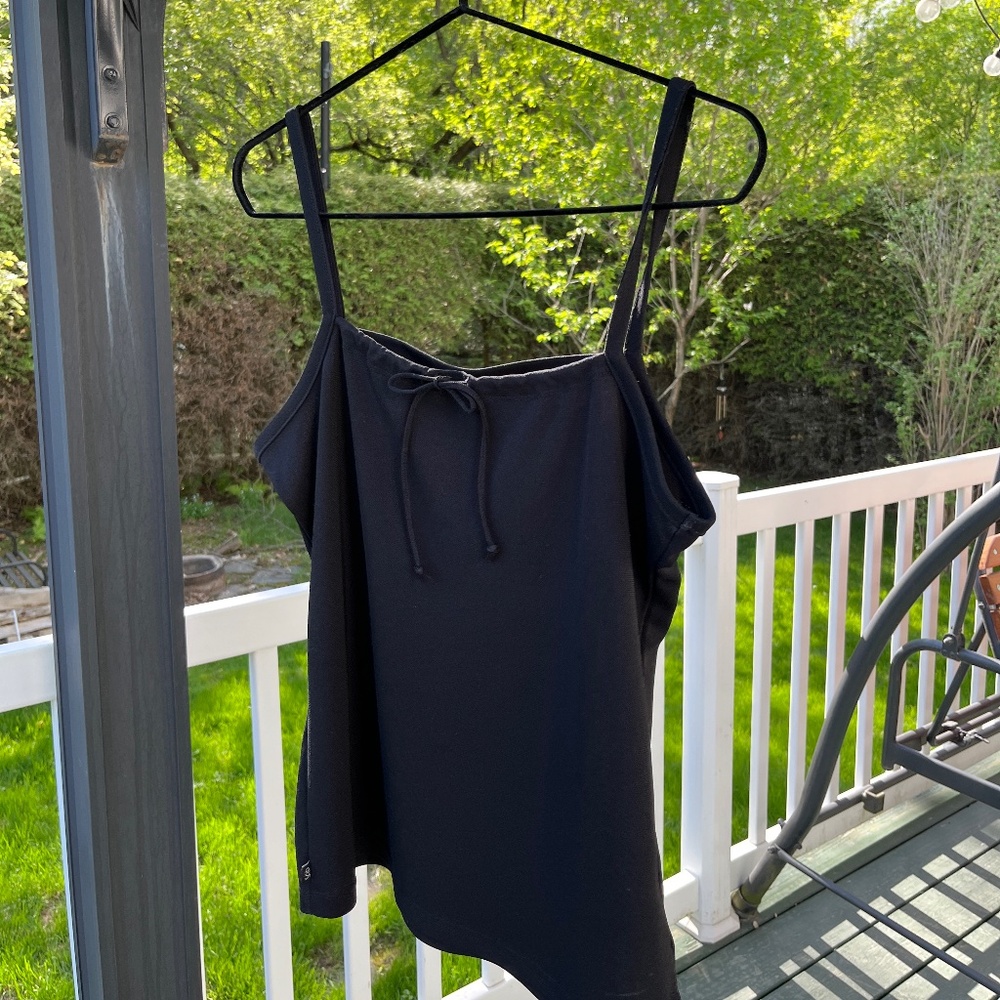 black tank top with a delicate bow in the front